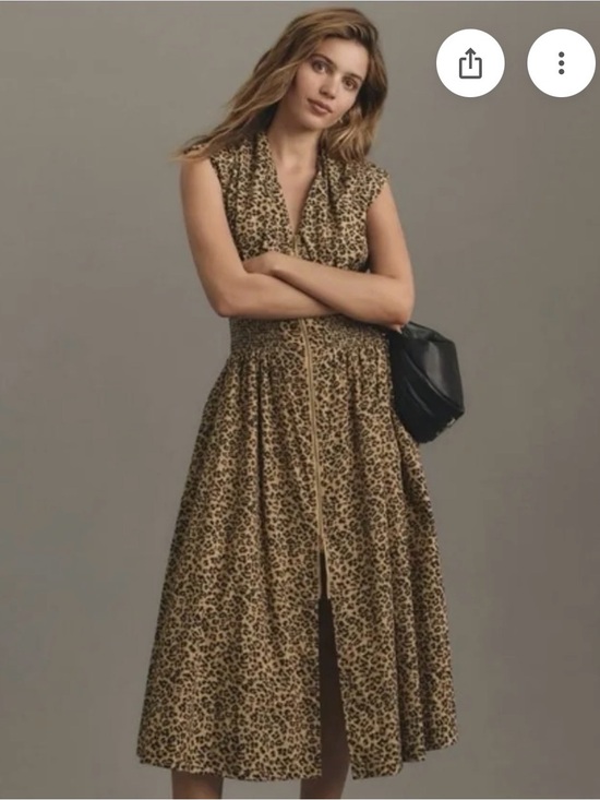 Anthropologie Dresses & Skirts - Sleeveless Leopard-Print Midi Dress in Brown